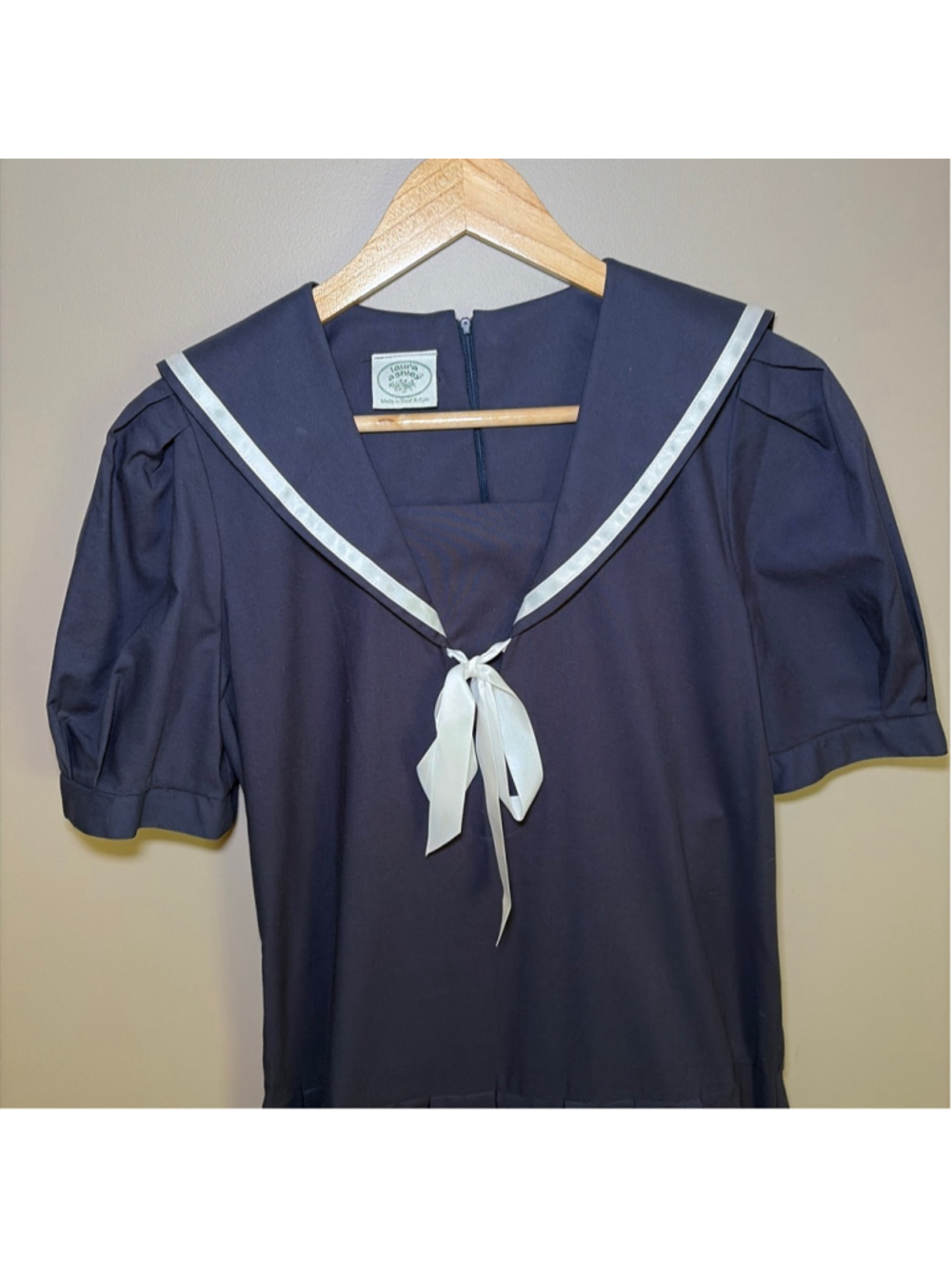 Laura Ashley Vintage Sailor Dress Navy Blue Size 6 - Picture 4 of 12
